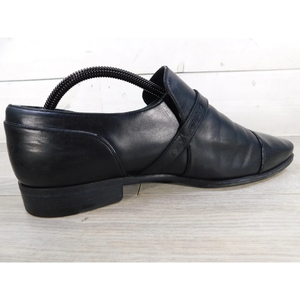 Louis Vuitton Mens Black Leather Single Monk Strap Dress Shoes Size 8M Luxury